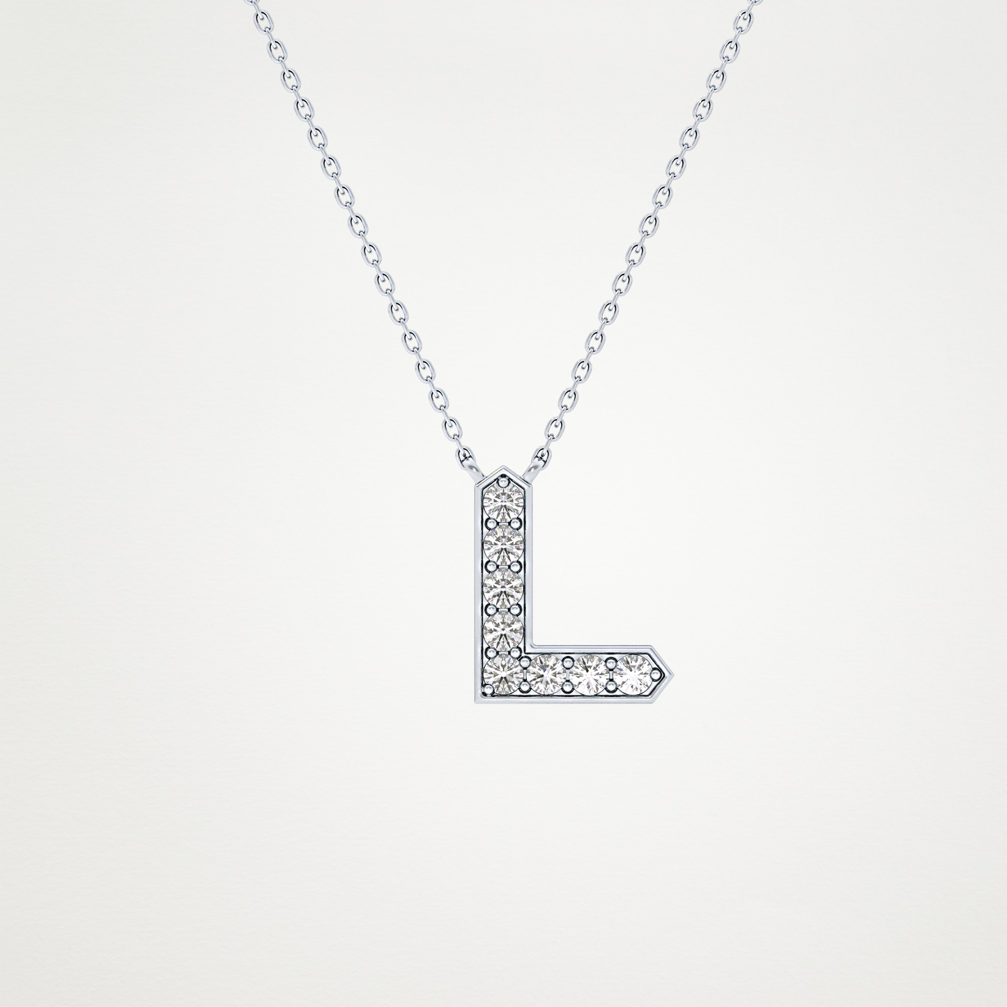 0.24 CT Moissanite L-Shaped Necklace in 14K or 18K Solid Gold – DEF Color, VVS Clarity