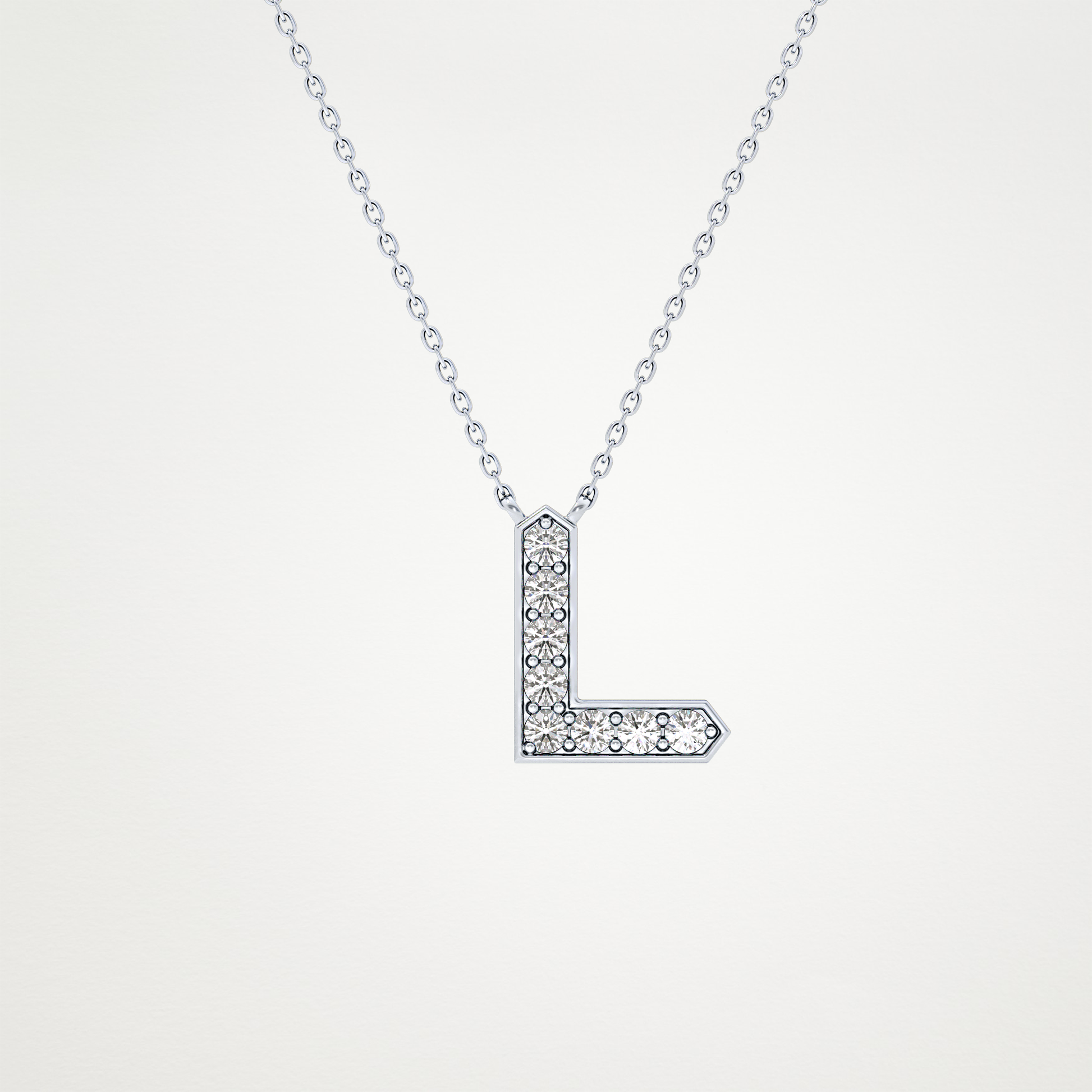 0.24 CT Moissanite L-Shaped Necklace in 14K or 18K Solid Gold – DEF Color, VVS Clarity