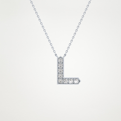 0.24 CT Moissanite L-Shaped Necklace in 14K or 18K Solid Gold – DEF Color, VVS Clarity