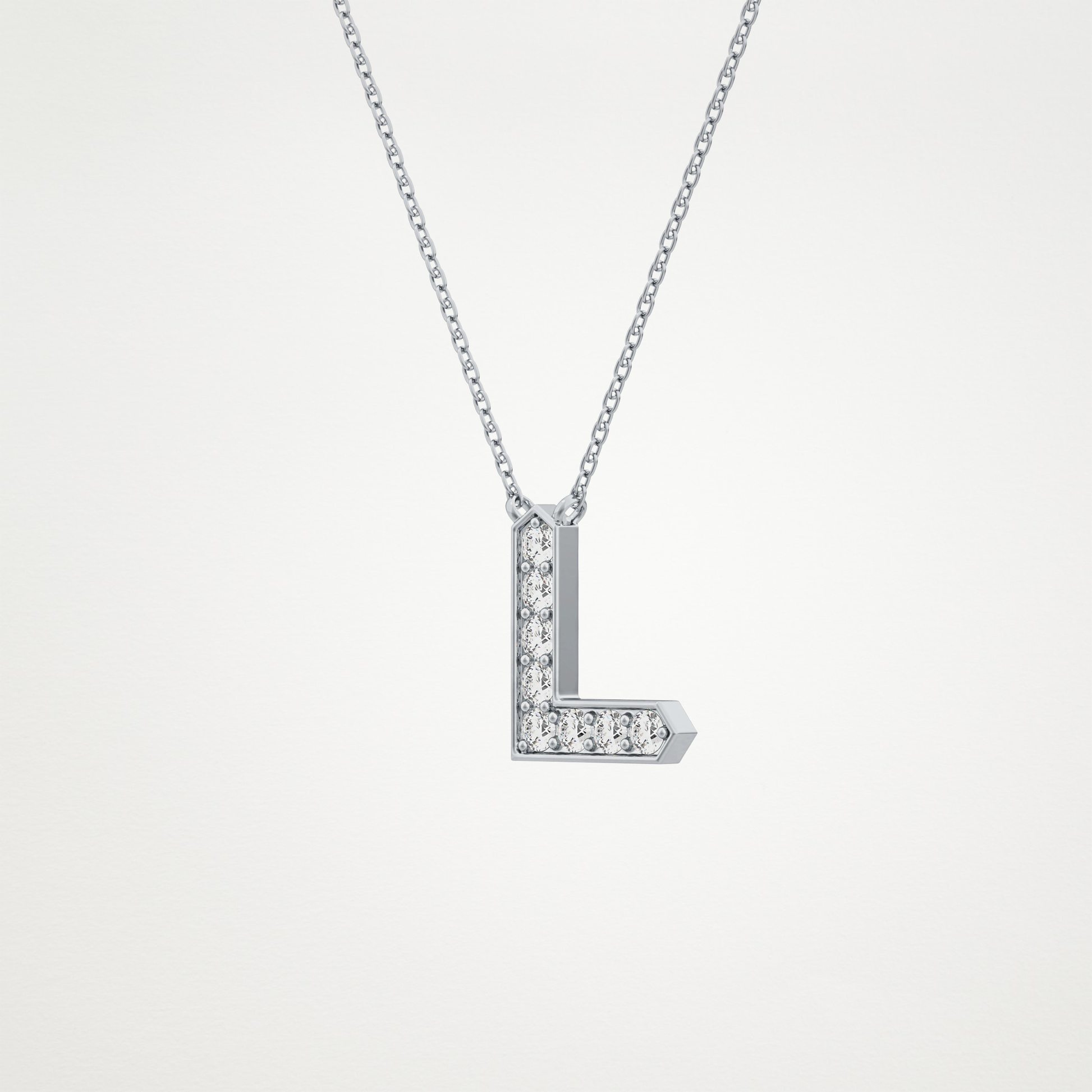 0.24 CT Moissanite L-Shaped Necklace in 14K or 18K Solid Gold – DEF Color, VVS Clarity
