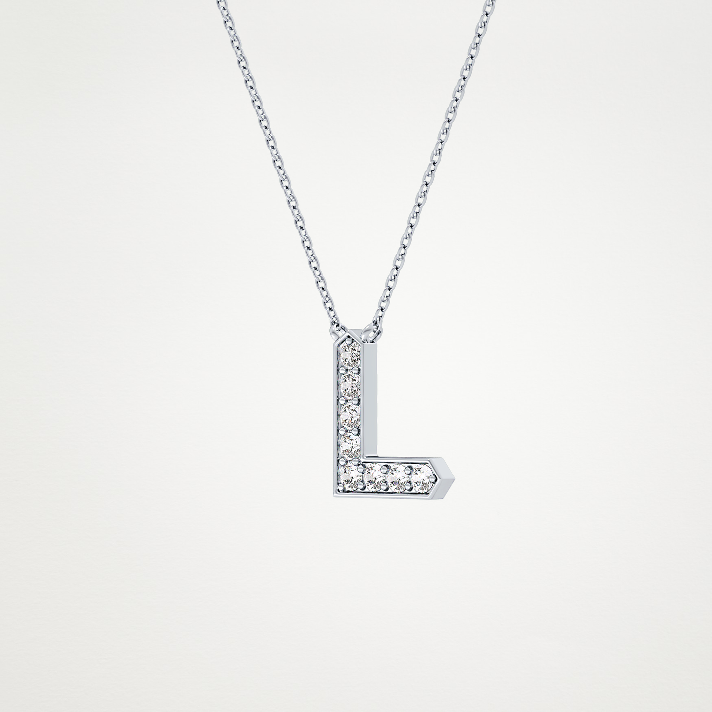 0.24 CT Moissanite L-Shaped Necklace in 14K or 18K Solid Gold – DEF Color, VVS Clarity