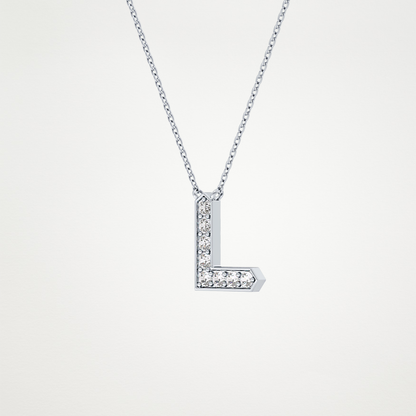 0.24 CT Moissanite L-Shaped Necklace in 14K or 18K Solid Gold – DEF Color, VVS Clarity