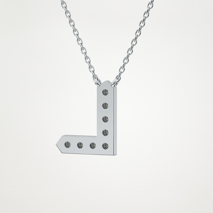 0.24 CT Moissanite L-Shaped Necklace in 14K or 18K Solid Gold – DEF Color, VVS Clarity