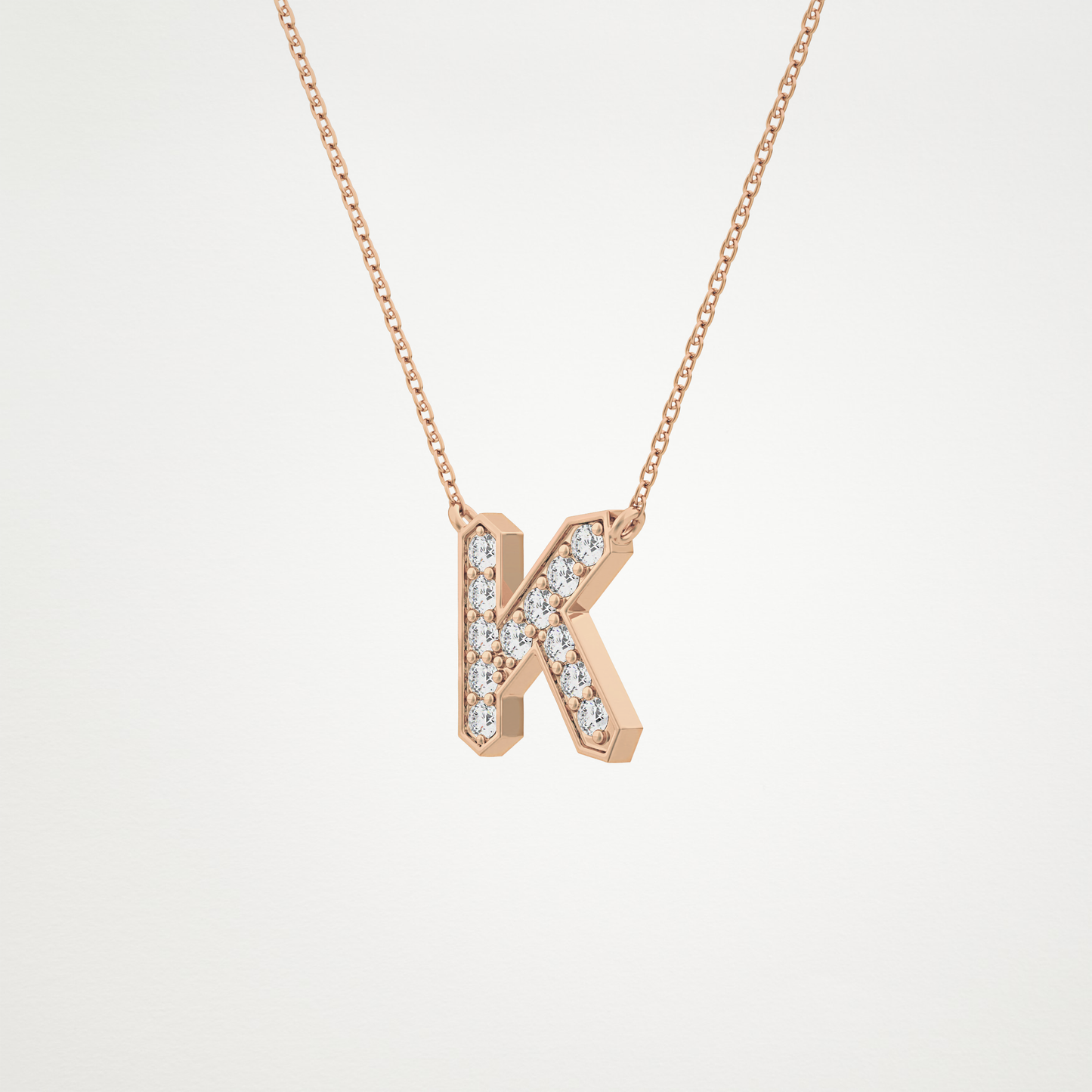 0.27 CT Moissanite K-Shaped Necklace in 14K or 18K Solid Gold – DEF Color, VVS Clarity