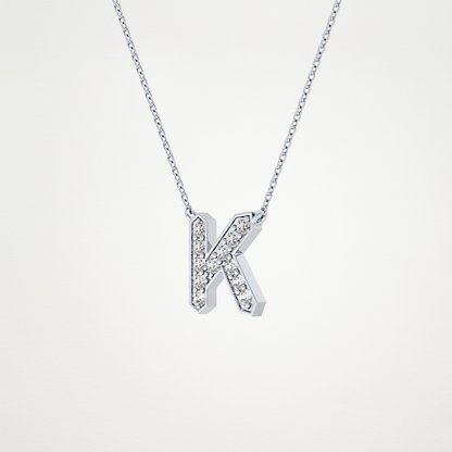 0.27 CT Moissanite K-Shaped Necklace in 14K or 18K Solid Gold – DEF Color, VVS Clarity