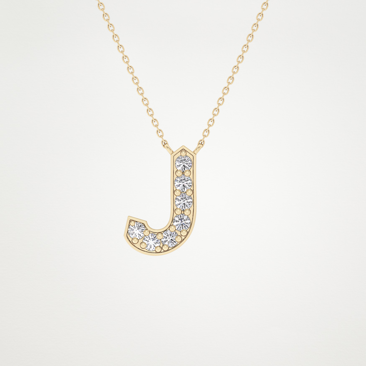 0.356 CT Moissanite J-Shaped Necklace in 14K or 18K Solid Gold – DEF Color, VVS Clarity