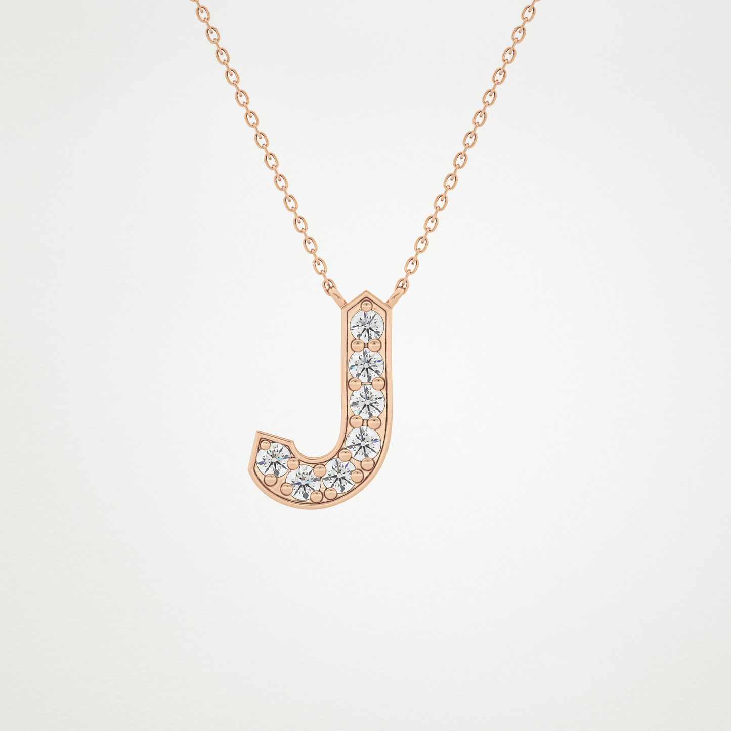 0.356 CT Moissanite J-Shaped Necklace in 14K or 18K Solid Gold – DEF Color, VVS Clarity