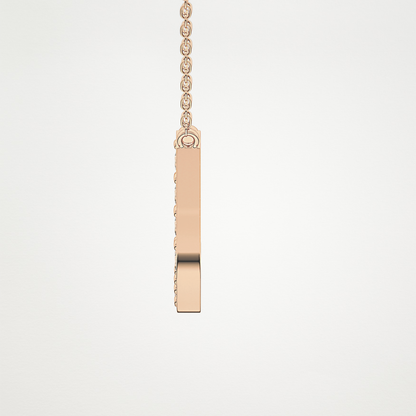0.356 CT Moissanite J-Shaped Necklace in 14K or 18K Solid Gold – DEF Color, VVS Clarity