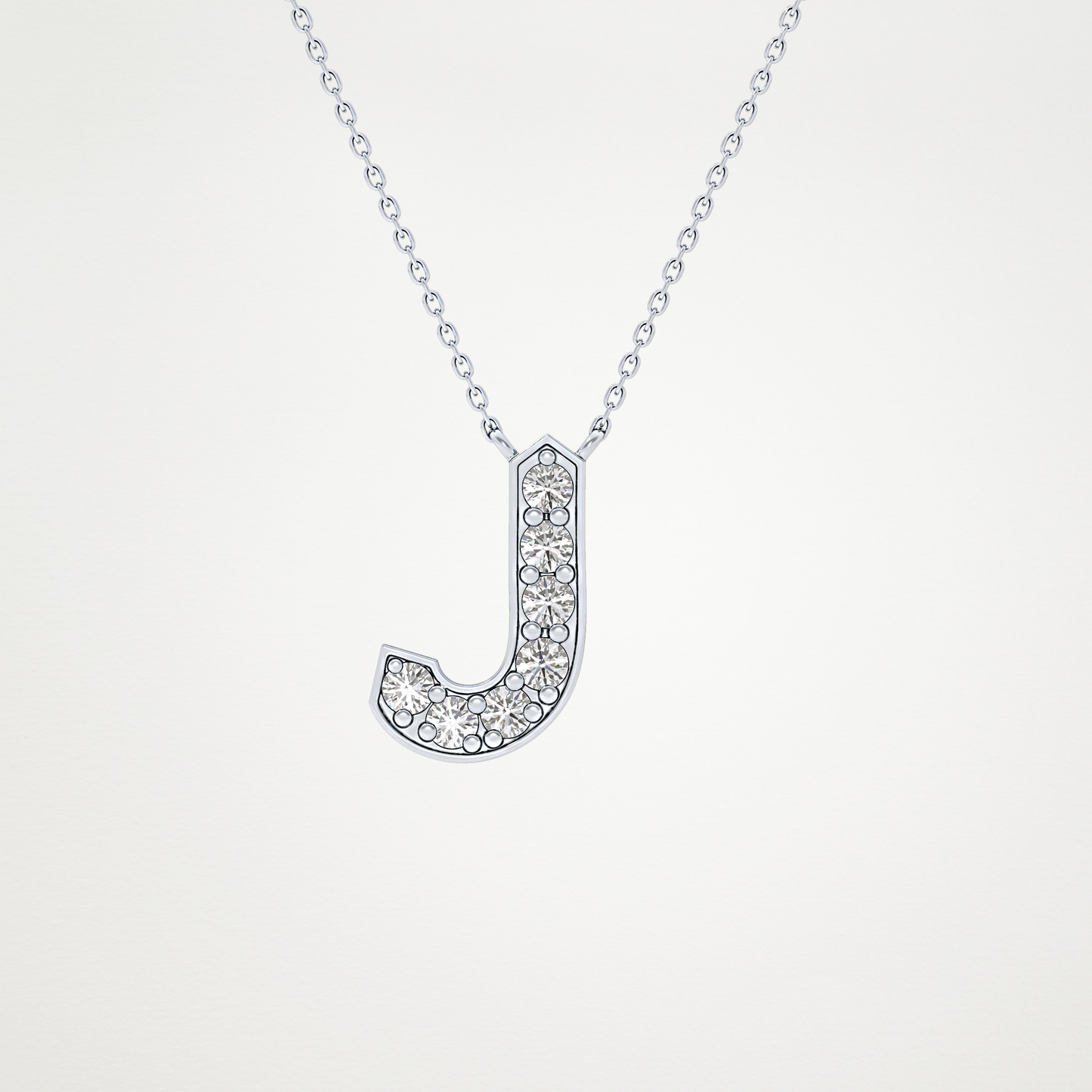 0.356 CT Moissanite J-Shaped Necklace in 14K or 18K Solid Gold – DEF Color, VVS Clarity