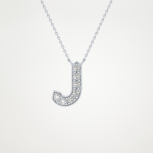 0.356 CT Moissanite J-Shaped Necklace in 14K or 18K Solid Gold – DEF Color, VVS Clarity