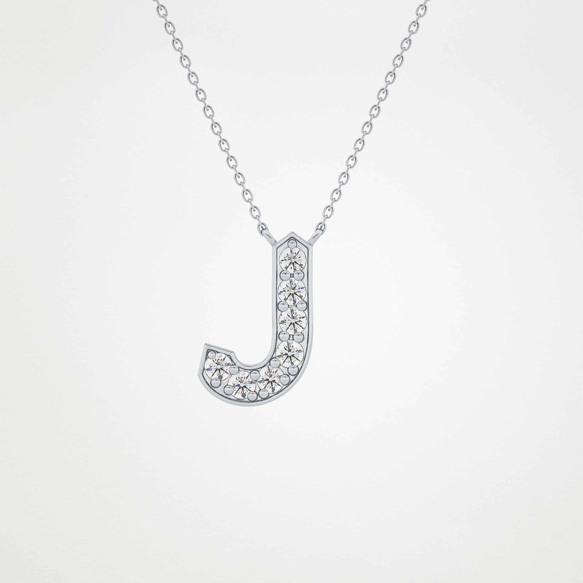 0.356 CT Moissanite J-Shaped Necklace in 14K or 18K Solid Gold – DEF Color, VVS Clarity