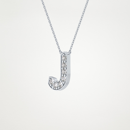 0.356 CT Moissanite J-Shaped Necklace in 14K or 18K Solid Gold – DEF Color, VVS Clarity