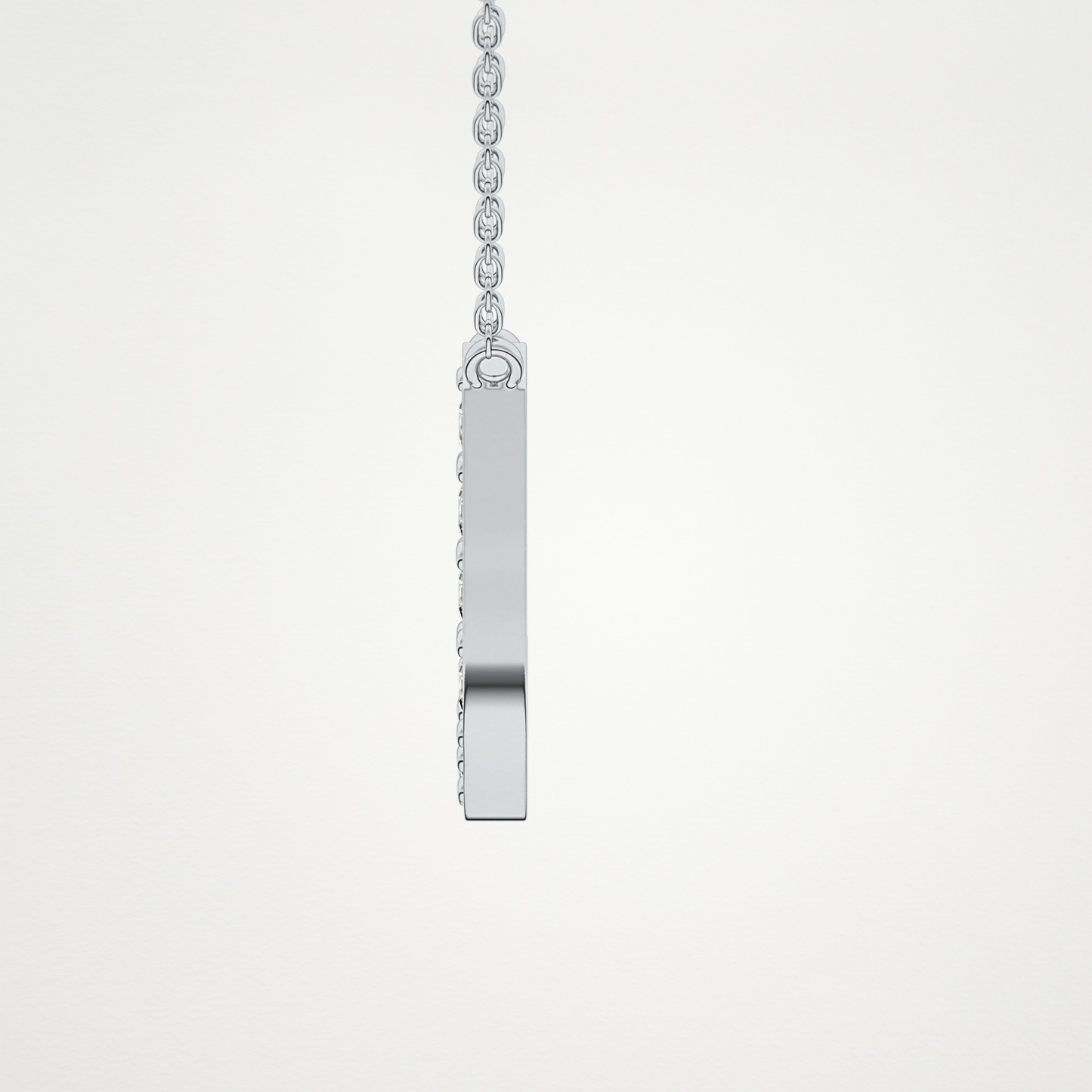 0.356 CT Moissanite J-Shaped Necklace in 14K or 18K Solid Gold – DEF Color, VVS Clarity