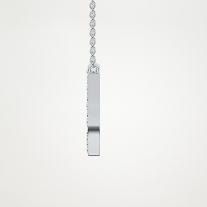 0.356 CT Moissanite J-Shaped Necklace in 14K or 18K Solid Gold – DEF Color, VVS Clarity