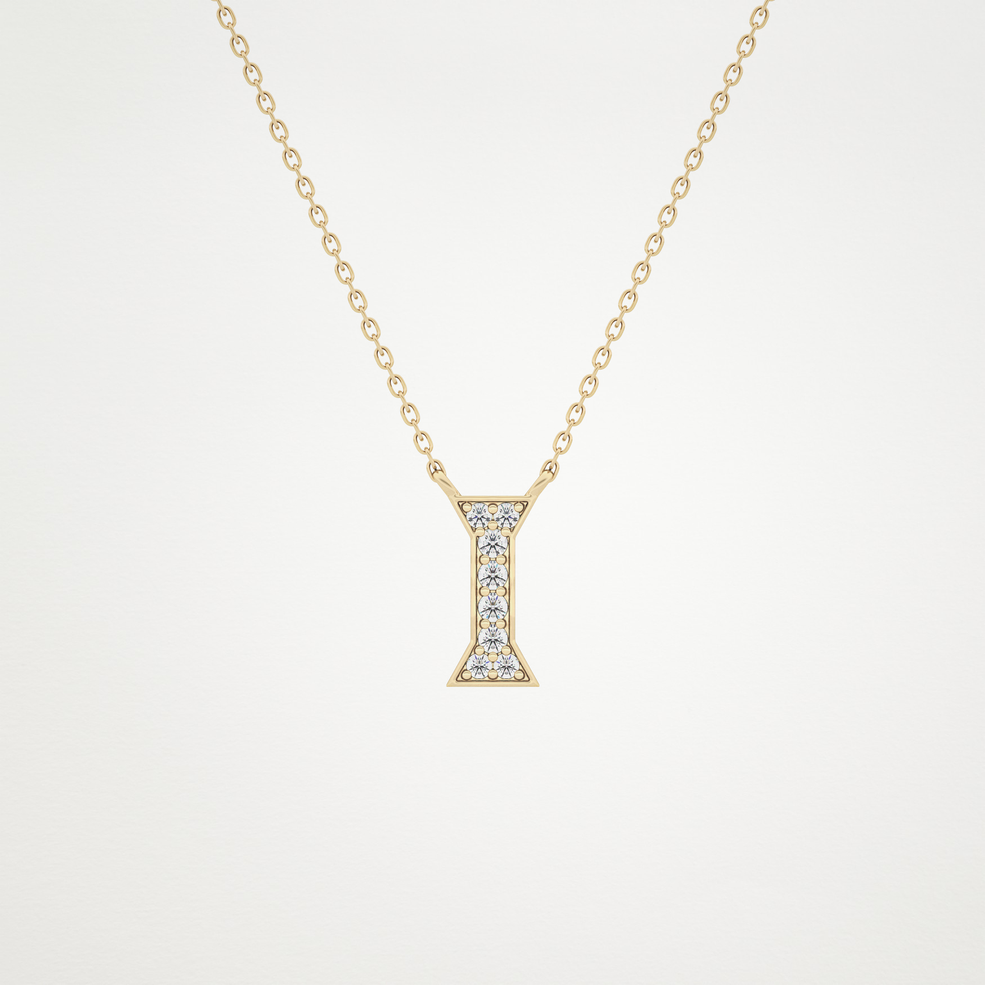 0.83 CT Moissanite I-Shaped Necklace in 14K or 18K Solid Gold – DEF Color, VVS Clarity