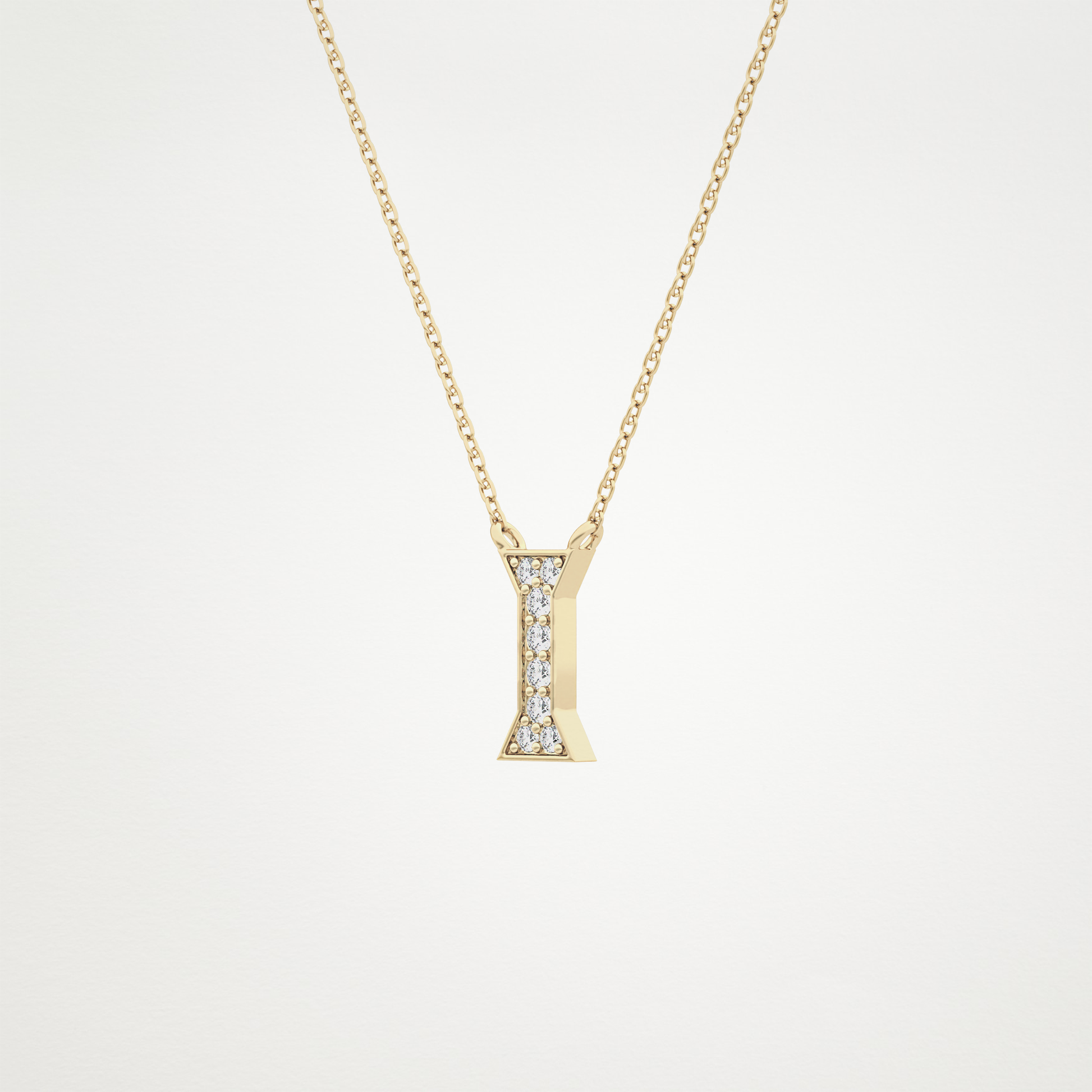 0.83 CT Moissanite I-Shaped Necklace in 14K or 18K Solid Gold – DEF Color, VVS Clarity