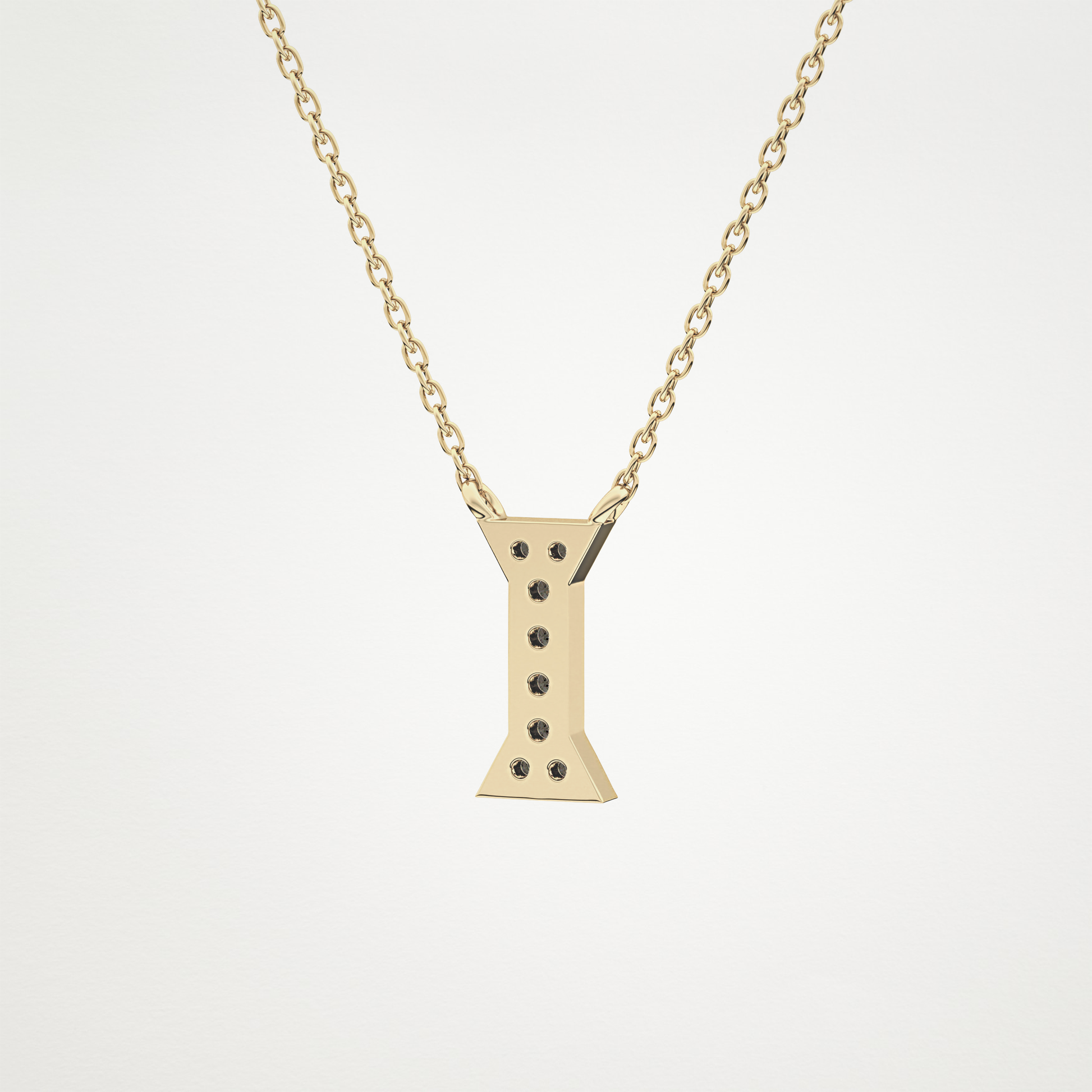 0.83 CT Moissanite I-Shaped Necklace in 14K or 18K Solid Gold – DEF Color, VVS Clarity