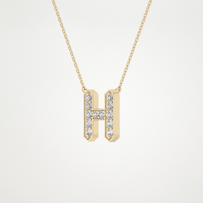 0.36 CT Moissanite H-Shaped Necklace in 14K or 18K Solid Gold – DEF Color, VVS Clarity