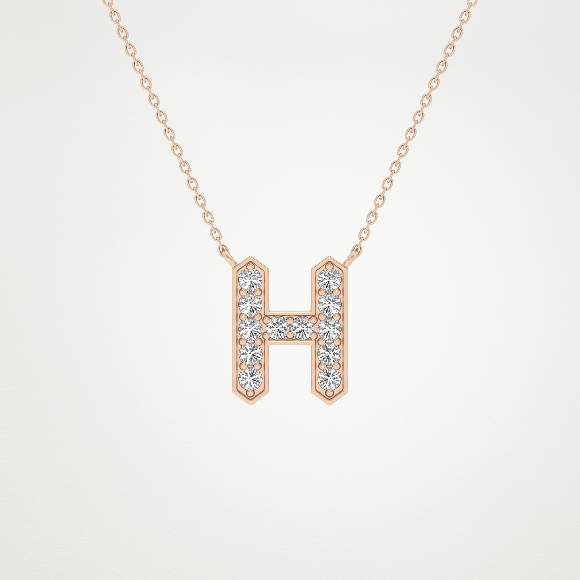 0.36 CT Moissanite H-Shaped Necklace in 14K or 18K Solid Gold – DEF Color, VVS Clarity