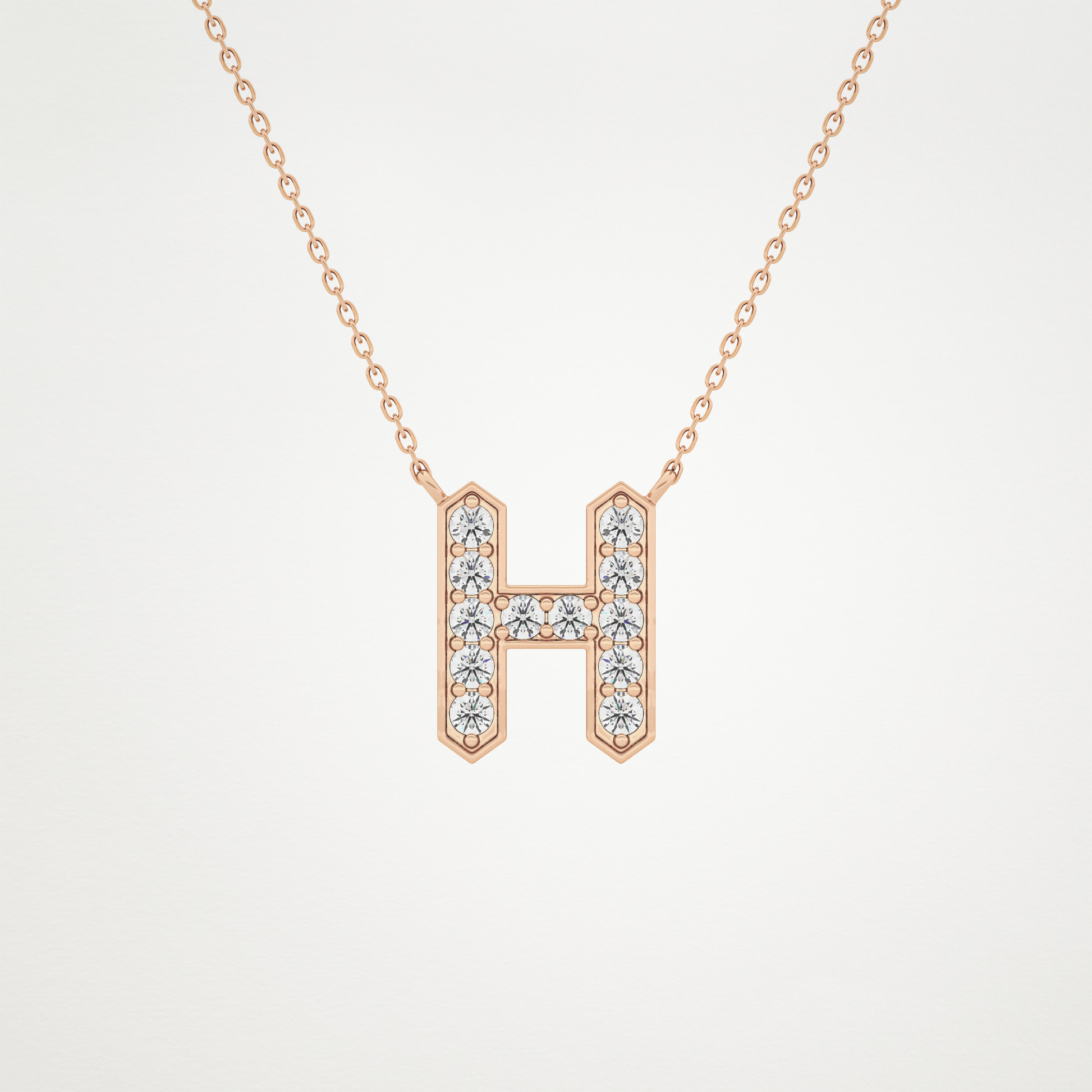 0.36 CT Moissanite H-Shaped Necklace in 14K or 18K Solid Gold – DEF Color, VVS Clarity