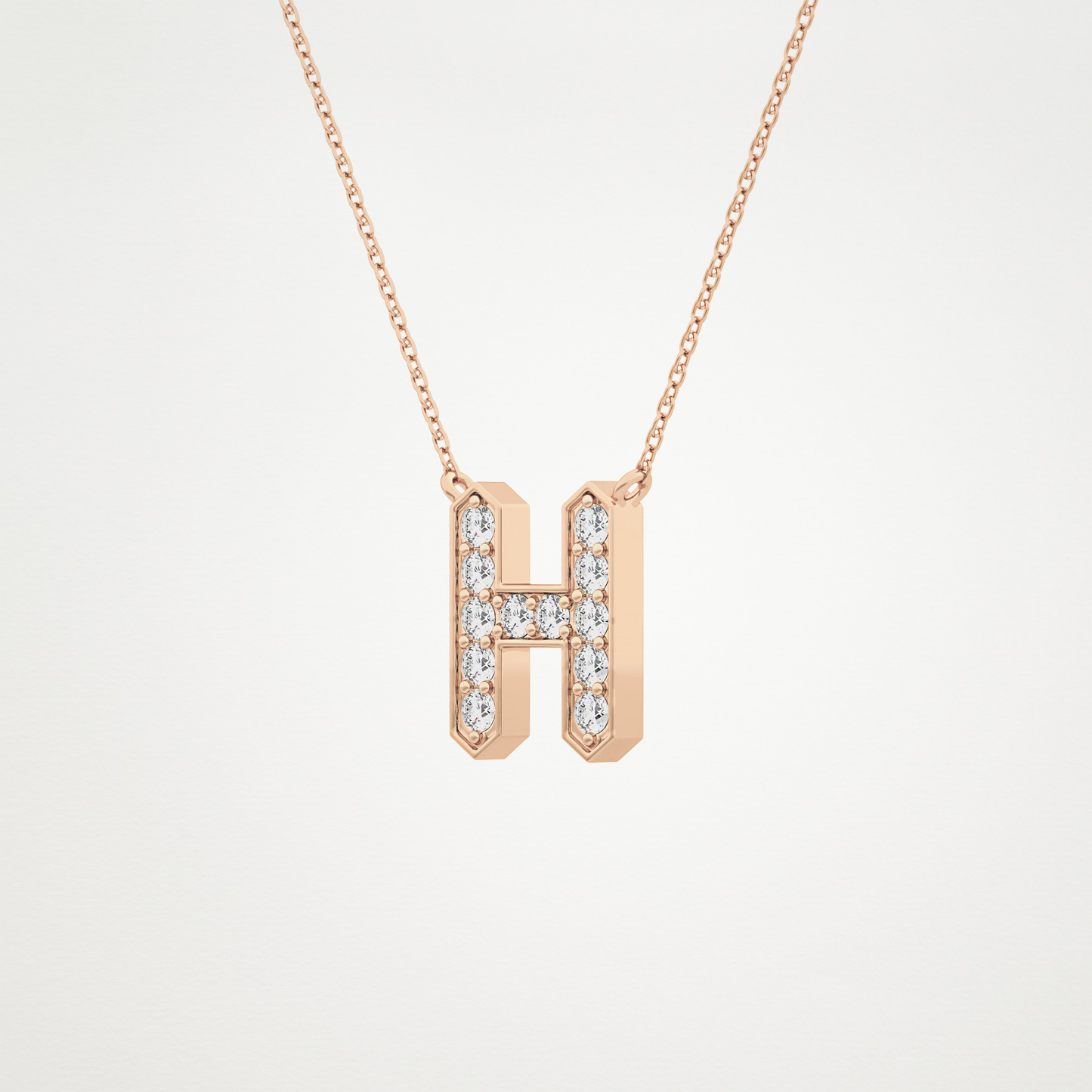 0.36 CT Moissanite H-Shaped Necklace in 14K or 18K Solid Gold – DEF Color, VVS Clarity