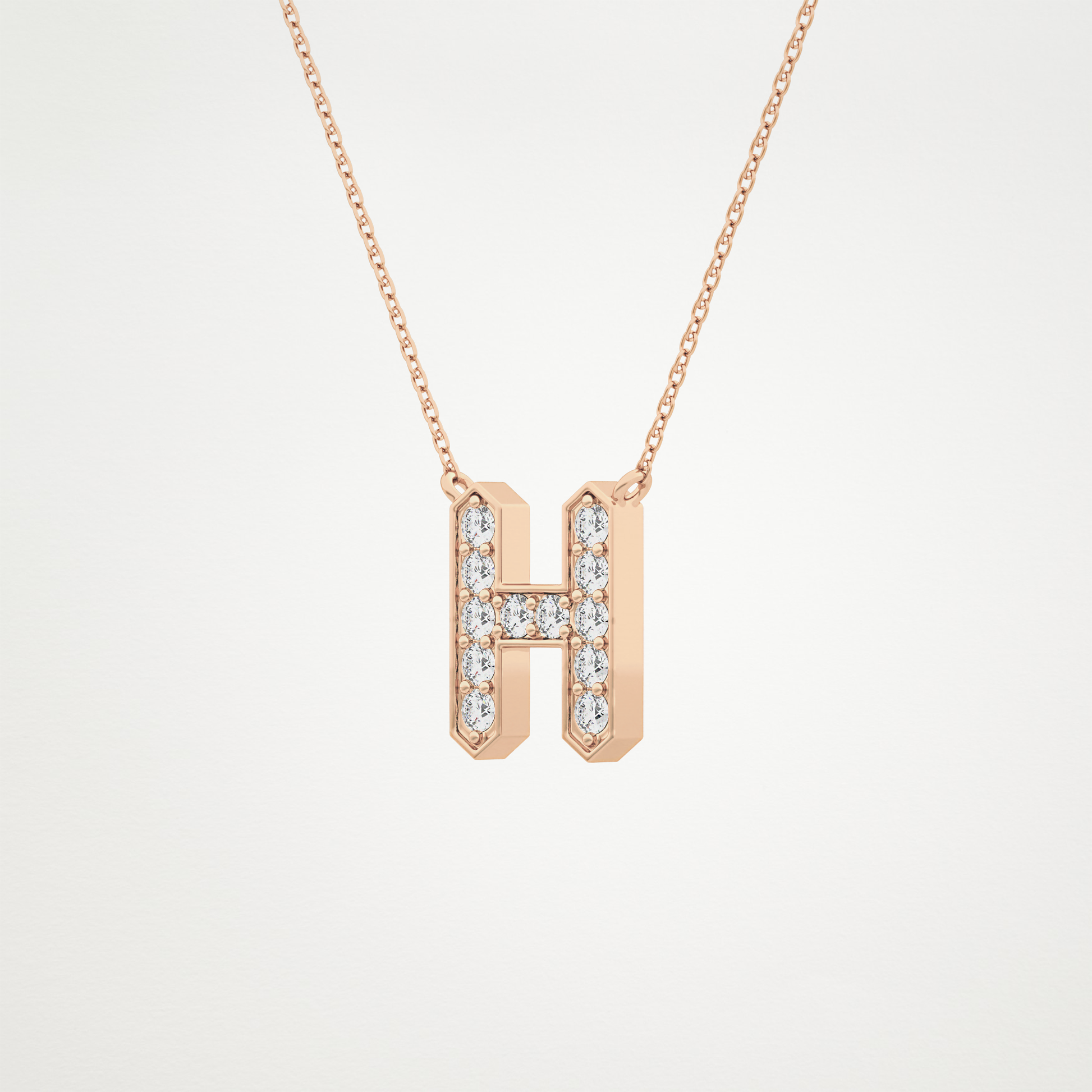 0.36 CT Moissanite H-Shaped Necklace in 14K or 18K Solid Gold – DEF Color, VVS Clarity