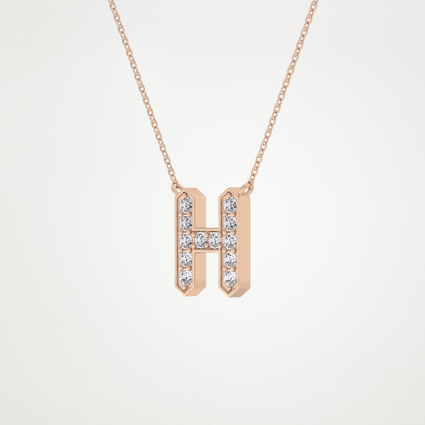 0.36 CT Moissanite H-Shaped Necklace in 14K or 18K Solid Gold – DEF Color, VVS Clarity