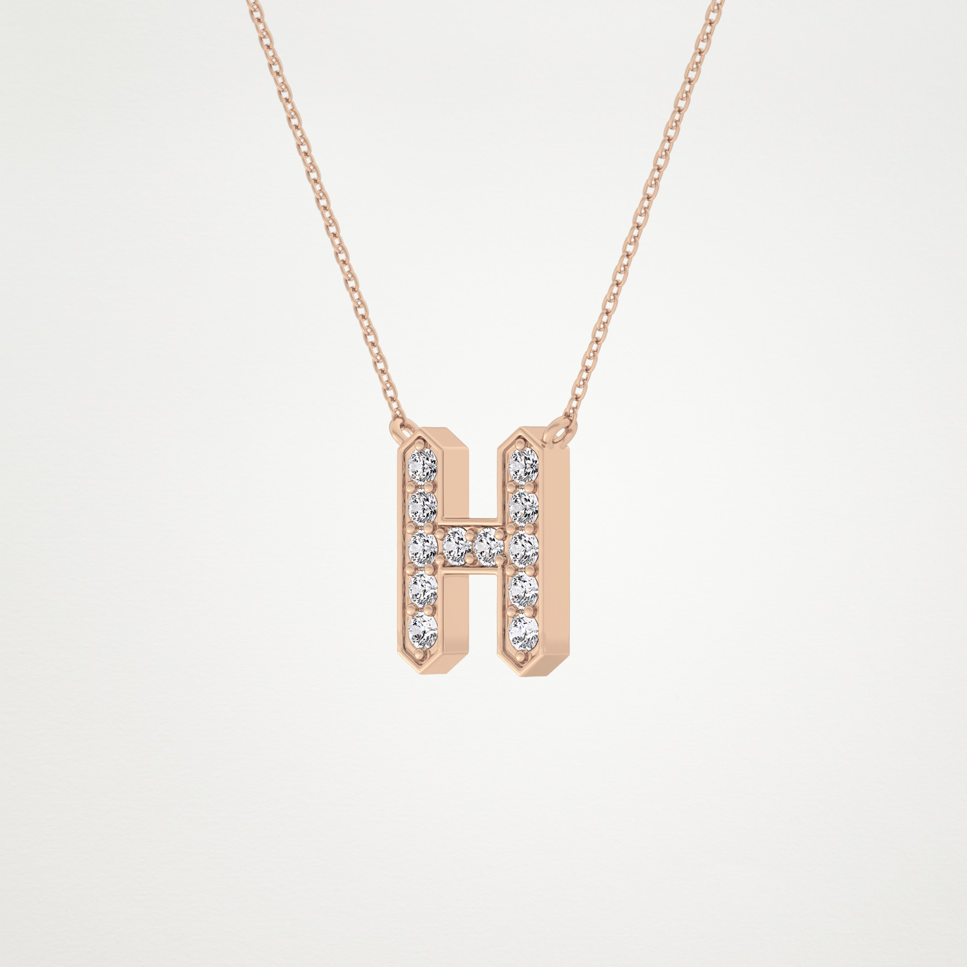 0.36 CT Moissanite H-Shaped Necklace in 14K or 18K Solid Gold – DEF Color, VVS Clarity