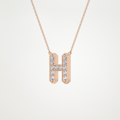 0.36 CT Moissanite H-Shaped Necklace in 14K or 18K Solid Gold – DEF Color, VVS Clarity