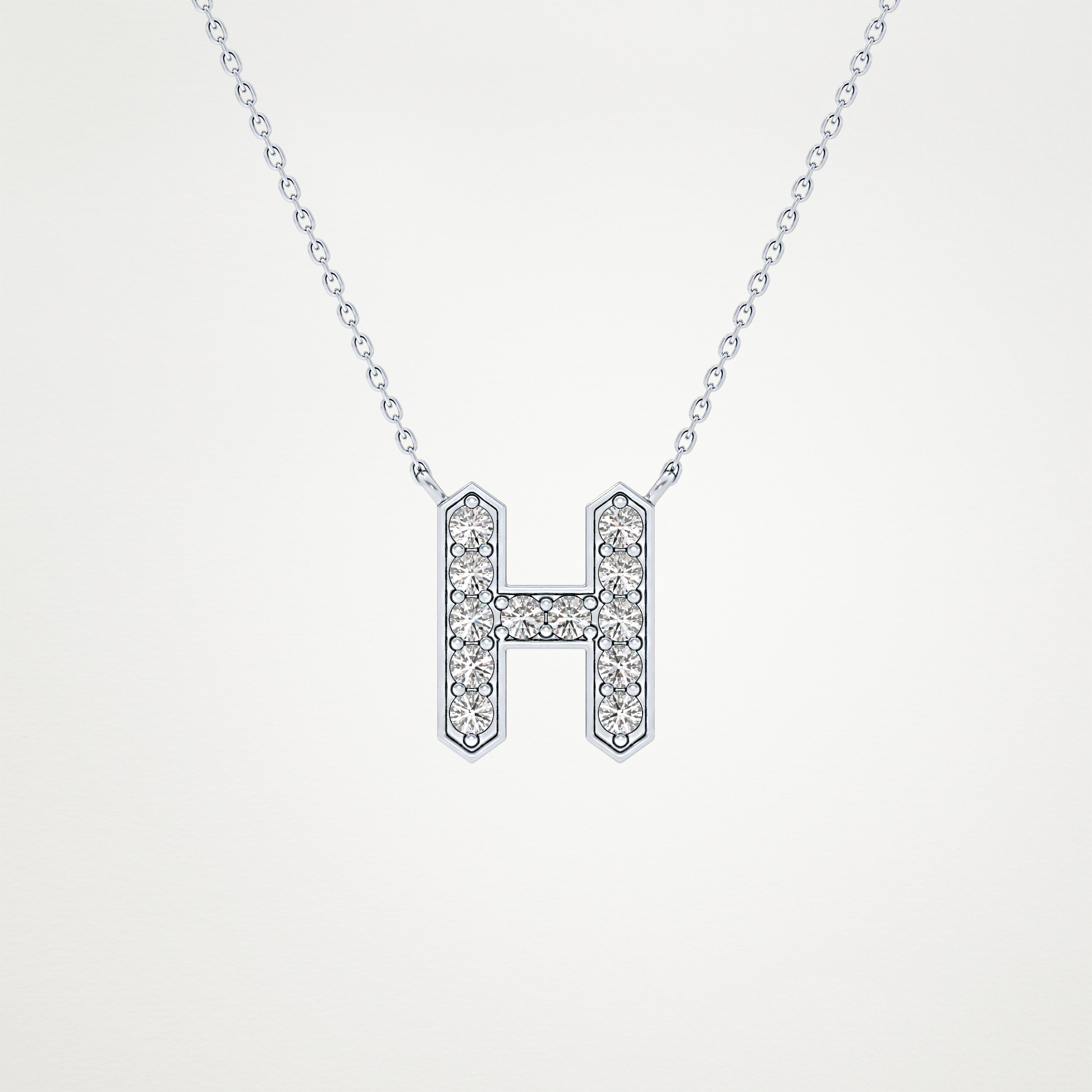 0.36 CT Moissanite H-Shaped Necklace in 14K or 18K Solid Gold – DEF Color, VVS Clarity