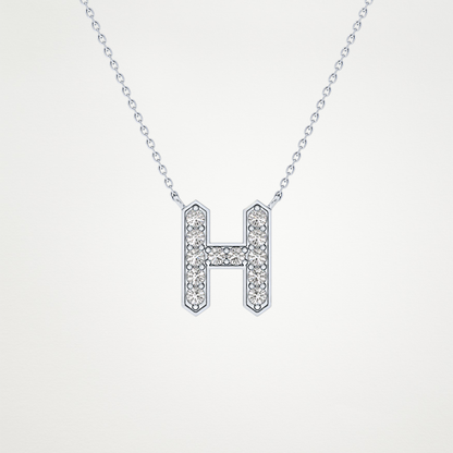 0.36 CT Moissanite H-Shaped Necklace in 14K or 18K Solid Gold – DEF Color, VVS Clarity