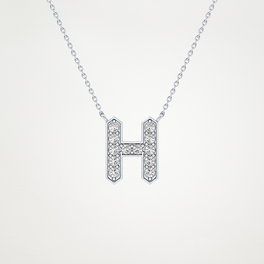 0.36 CT Moissanite H-Shaped Necklace in 14K or 18K Solid Gold – DEF Color, VVS Clarity