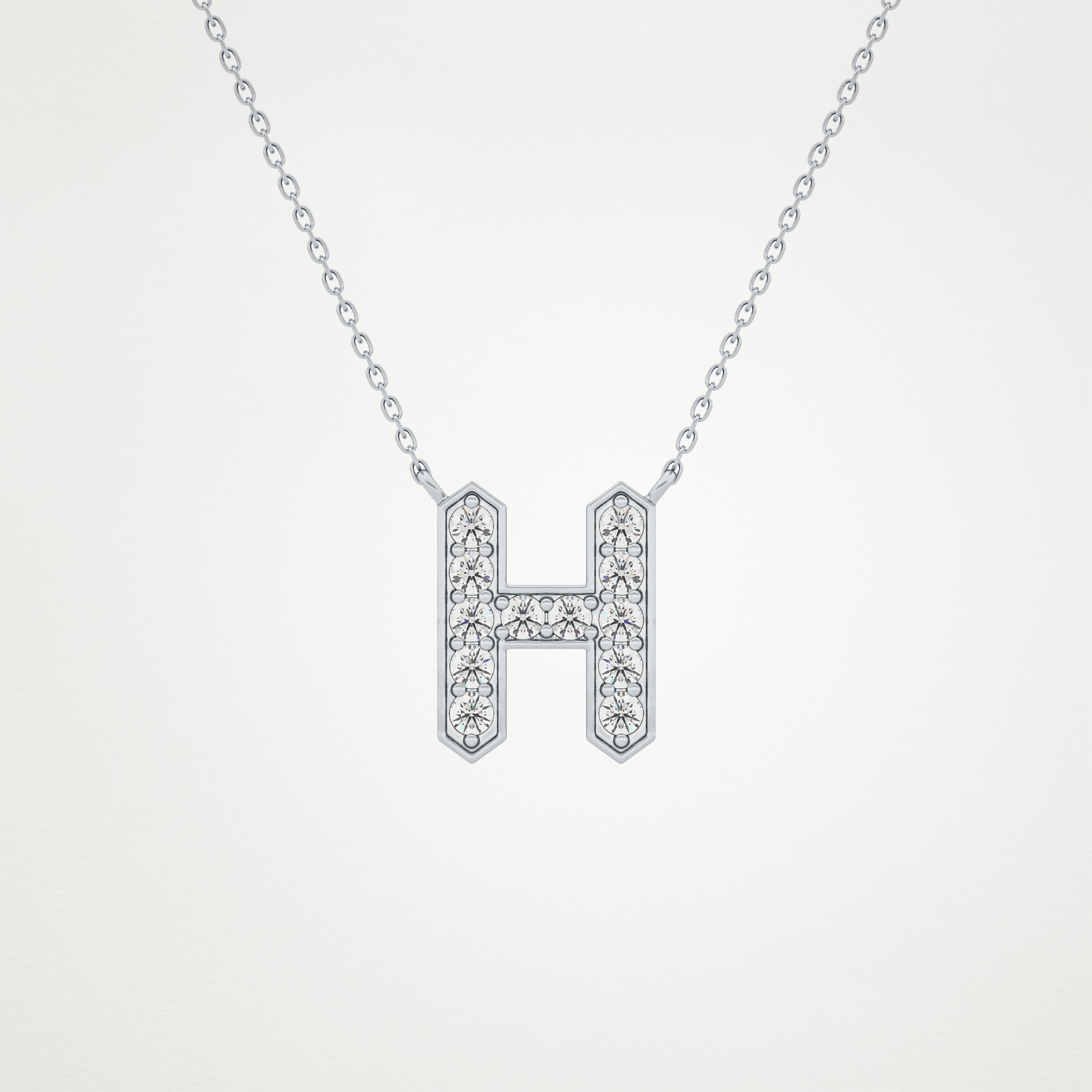 0.36 CT Moissanite H-Shaped Necklace in 14K or 18K Solid Gold – DEF Color, VVS Clarity