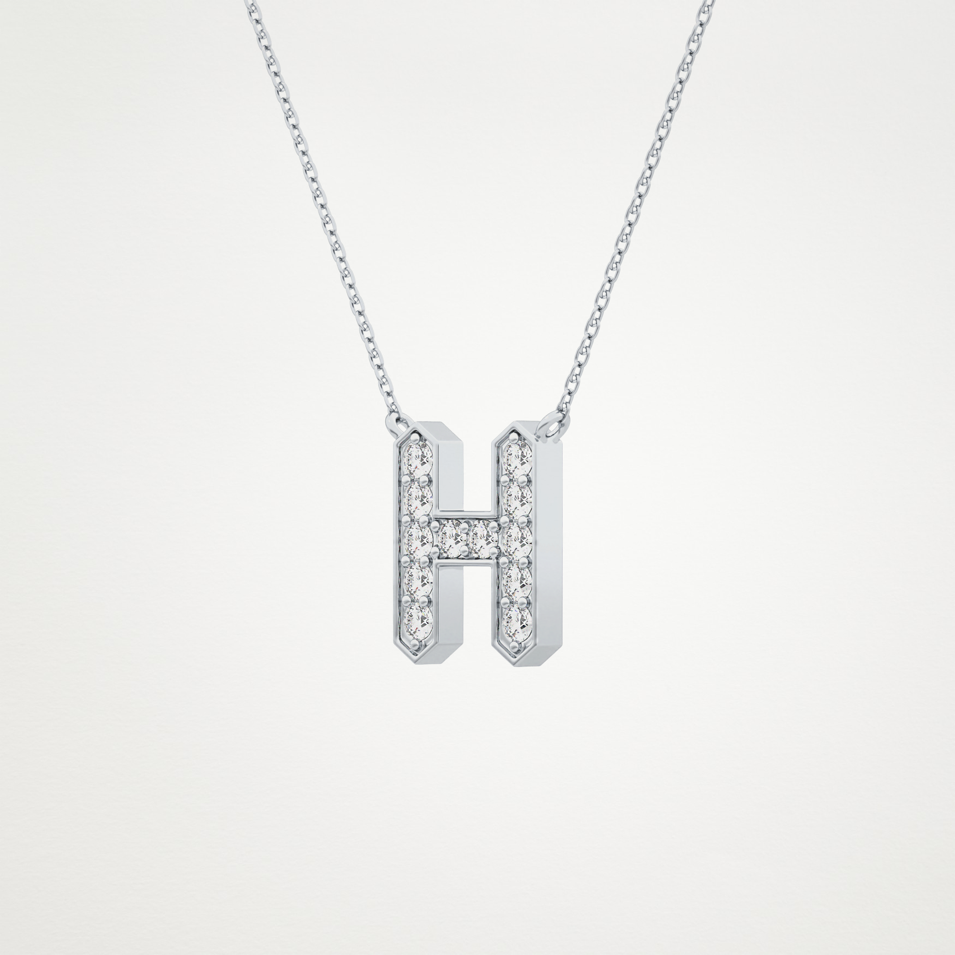 0.36 CT Moissanite H-Shaped Necklace in 14K or 18K Solid Gold – DEF Color, VVS Clarity