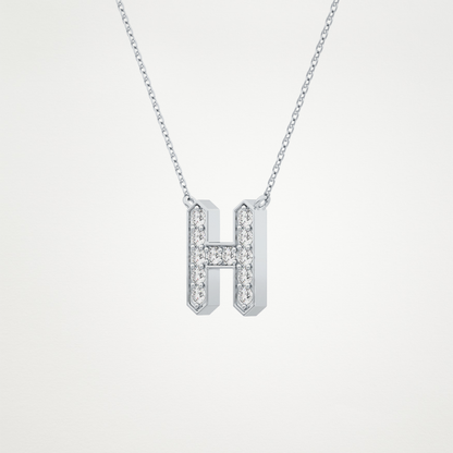 0.36 CT Moissanite H-Shaped Necklace in 14K or 18K Solid Gold – DEF Color, VVS Clarity