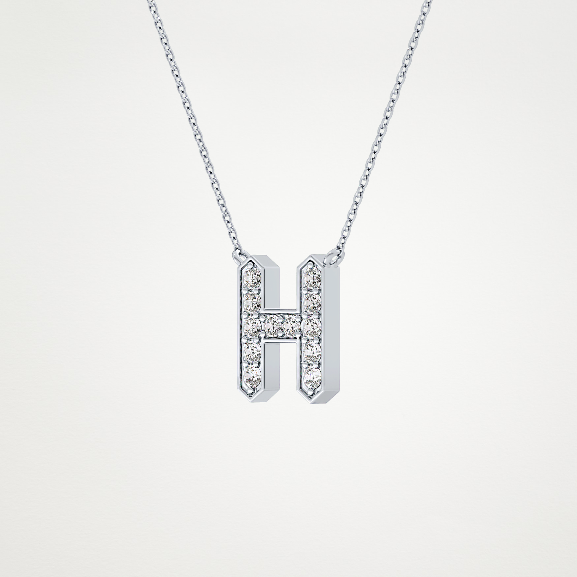 0.36 CT Moissanite H-Shaped Necklace in 14K or 18K Solid Gold – DEF Color, VVS Clarity