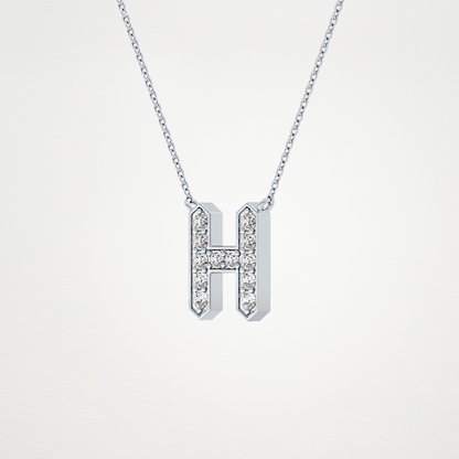 0.36 CT Moissanite H-Shaped Necklace in 14K or 18K Solid Gold – DEF Color, VVS Clarity
