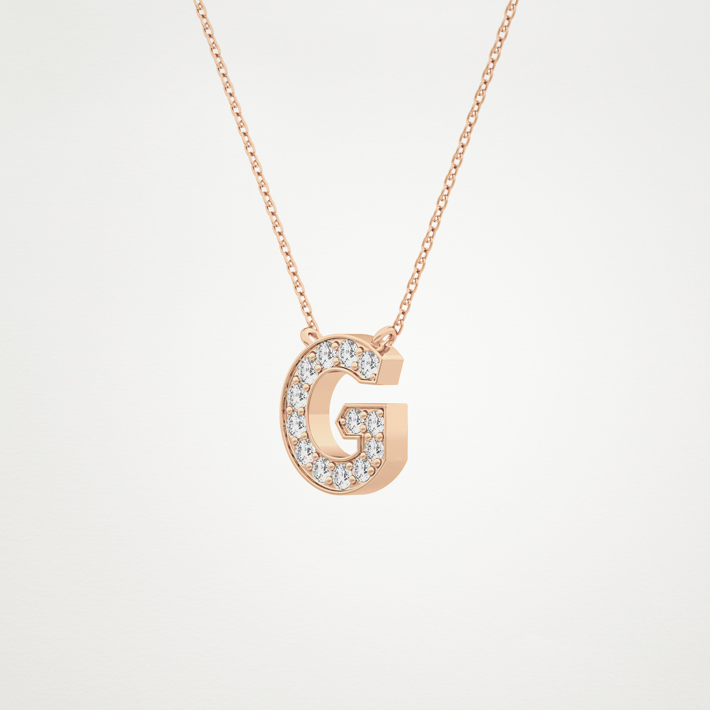 0.294 CT Moissanite G-Shaped Necklace in 14K or 18K Solid Gold – DEF Color, VVS Clarity