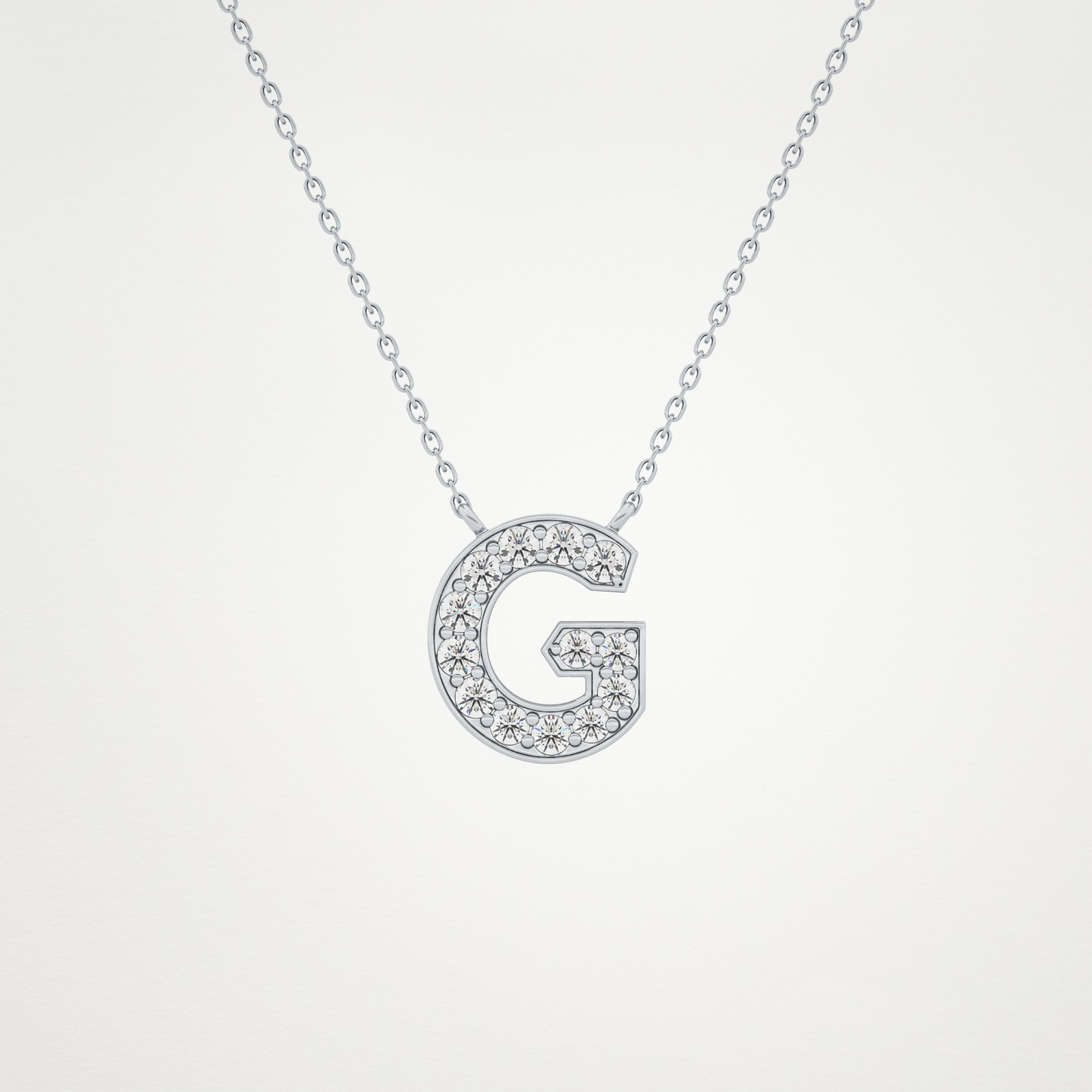 0.294 CT Moissanite G-Shaped Necklace in 14K or 18K Solid Gold – DEF Color, VVS Clarity
