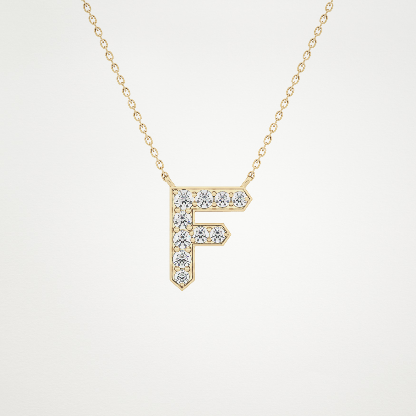 0.342 CT Moissanite F-Shaped Necklace in 14K or 18K Solid Gold – DEF Color, VVS Clarity