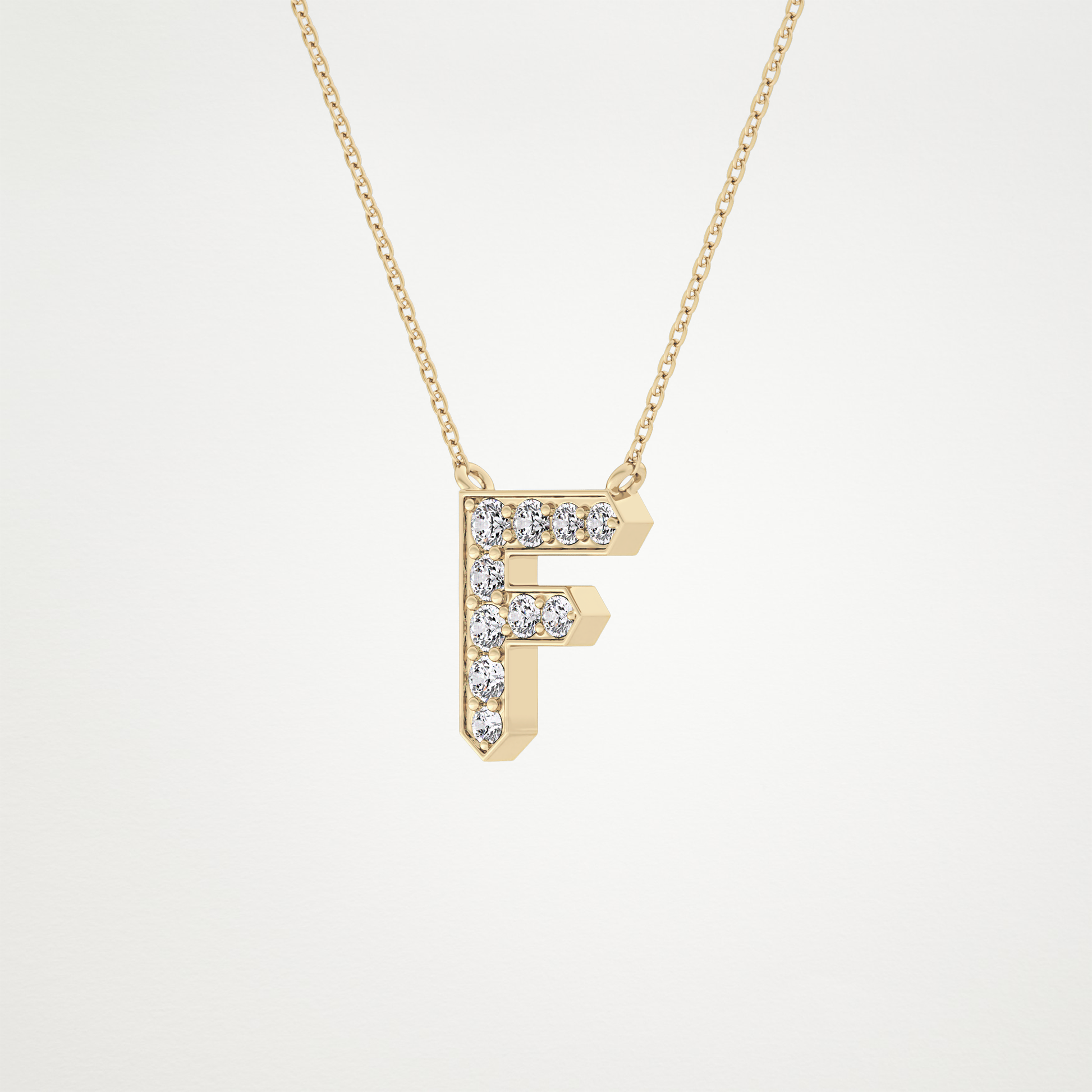 0.342 CT Moissanite F-Shaped Necklace in 14K or 18K Solid Gold – DEF Color, VVS Clarity