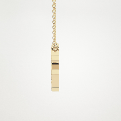 0.342 CT Moissanite F-Shaped Necklace in 14K or 18K Solid Gold – DEF Color, VVS Clarity