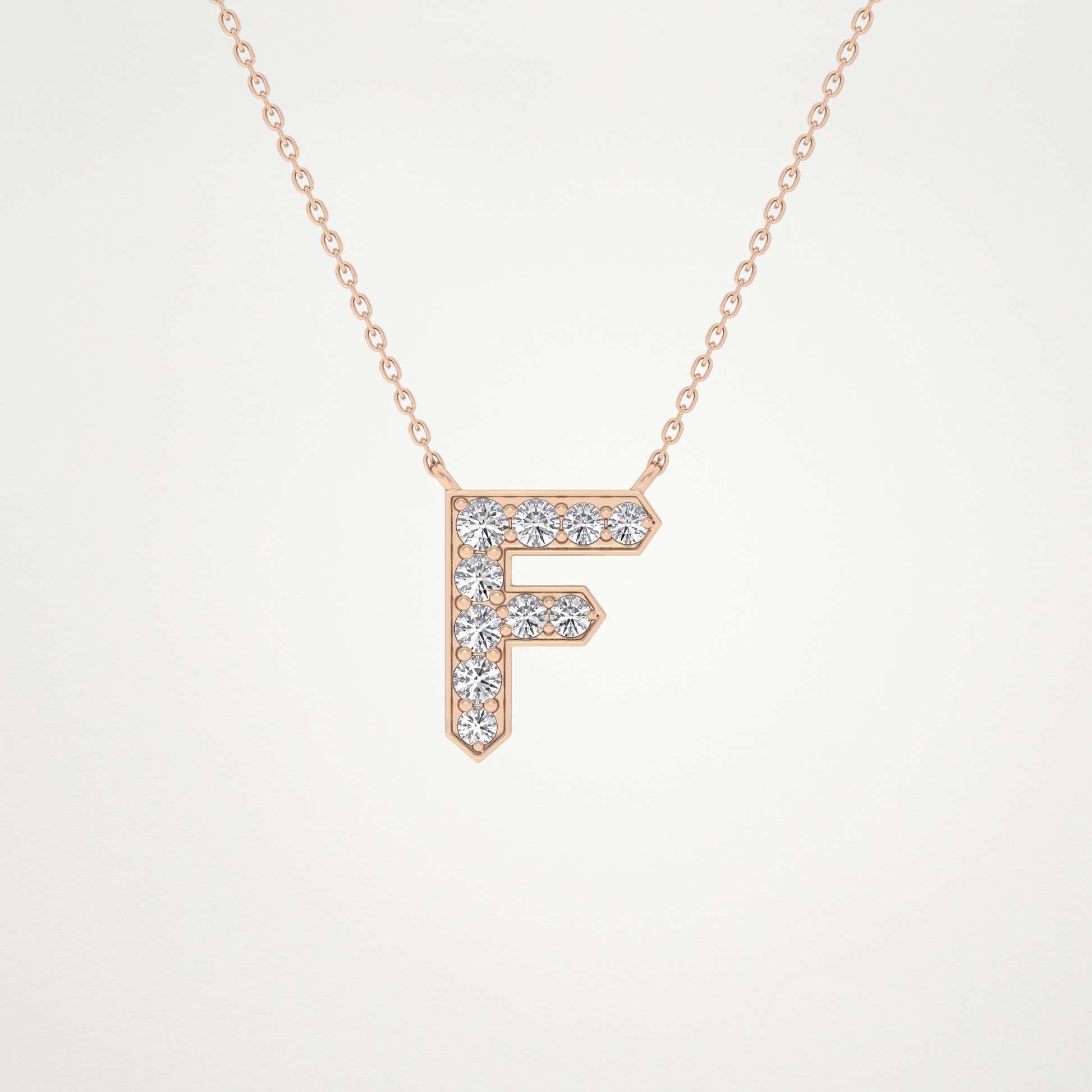 0.342 CT Moissanite F-Shaped Necklace in 14K or 18K Solid Gold – DEF Color, VVS Clarity