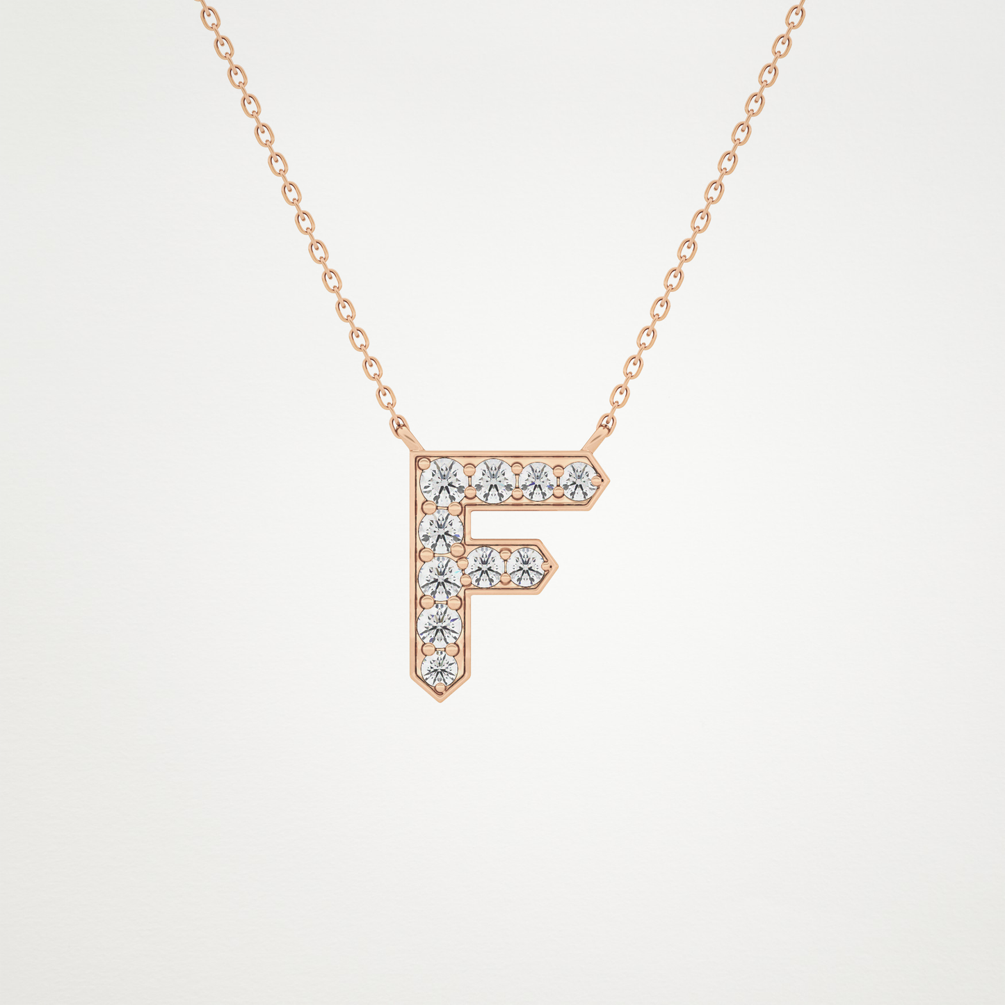 0.342 CT Moissanite F-Shaped Necklace in 14K or 18K Solid Gold – DEF Color, VVS Clarity