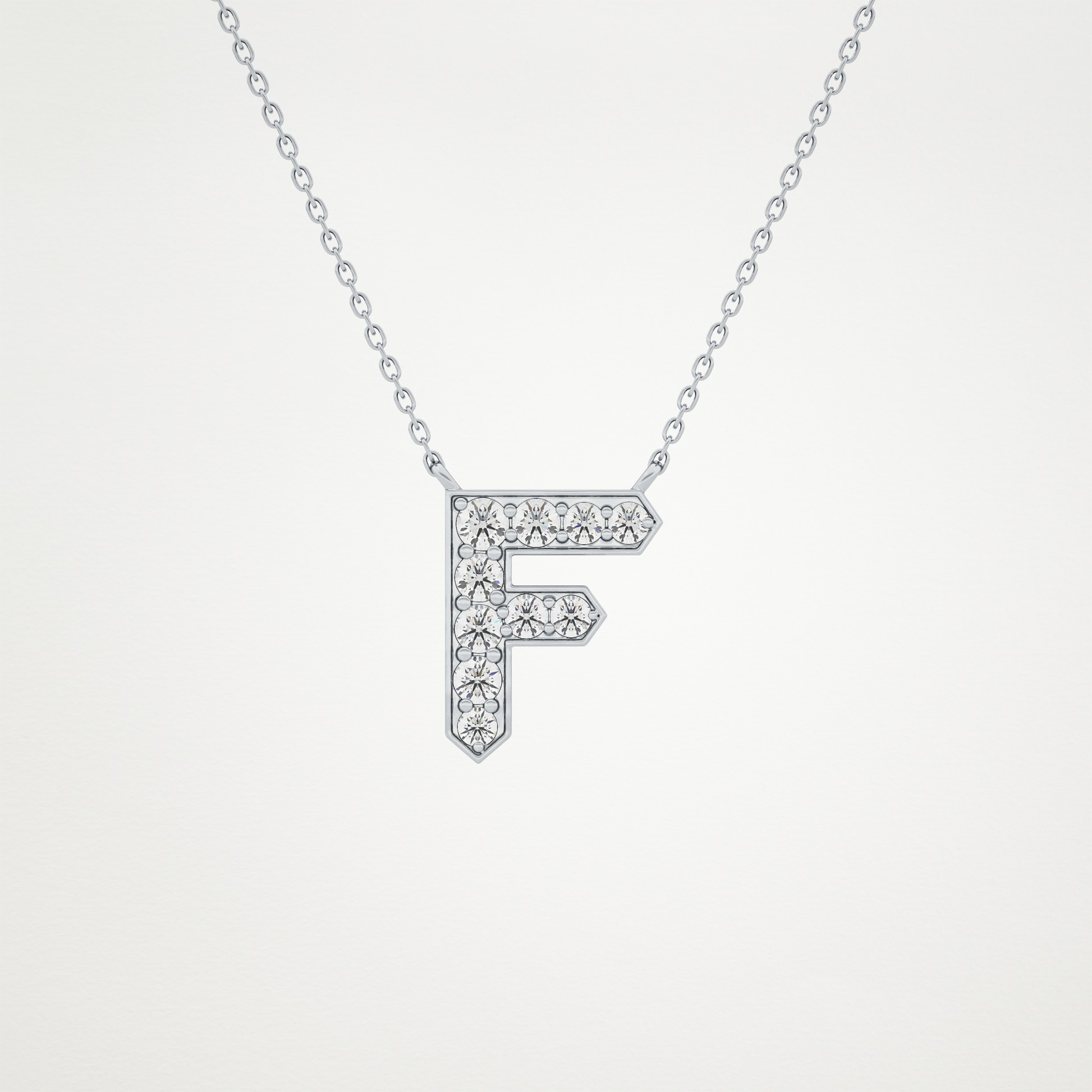 0.342 CT Moissanite F-Shaped Necklace in 14K or 18K Solid Gold – DEF Color, VVS Clarity