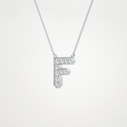 0.342 CT Moissanite F-Shaped Necklace in 14K or 18K Solid Gold – DEF Color, VVS Clarity