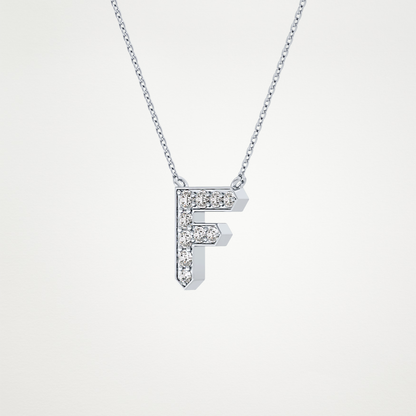 0.342 CT Moissanite F-Shaped Necklace in 14K or 18K Solid Gold – DEF Color, VVS Clarity