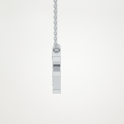 0.342 CT Moissanite F-Shaped Necklace in 14K or 18K Solid Gold – DEF Color, VVS Clarity