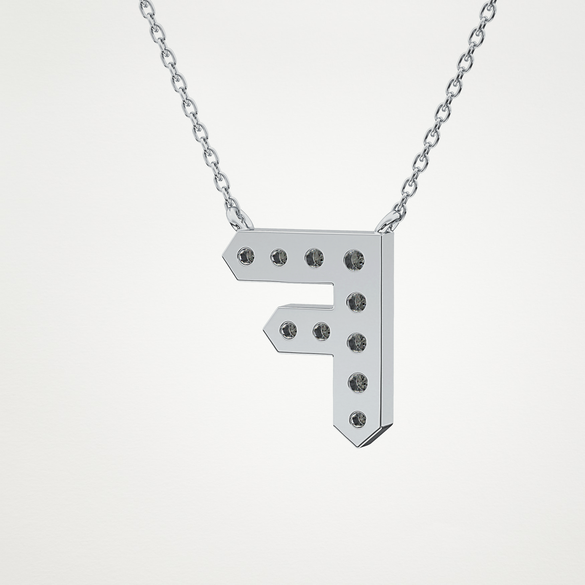 0.342 CT Moissanite F-Shaped Necklace in 14K or 18K Solid Gold – DEF Color, VVS Clarity