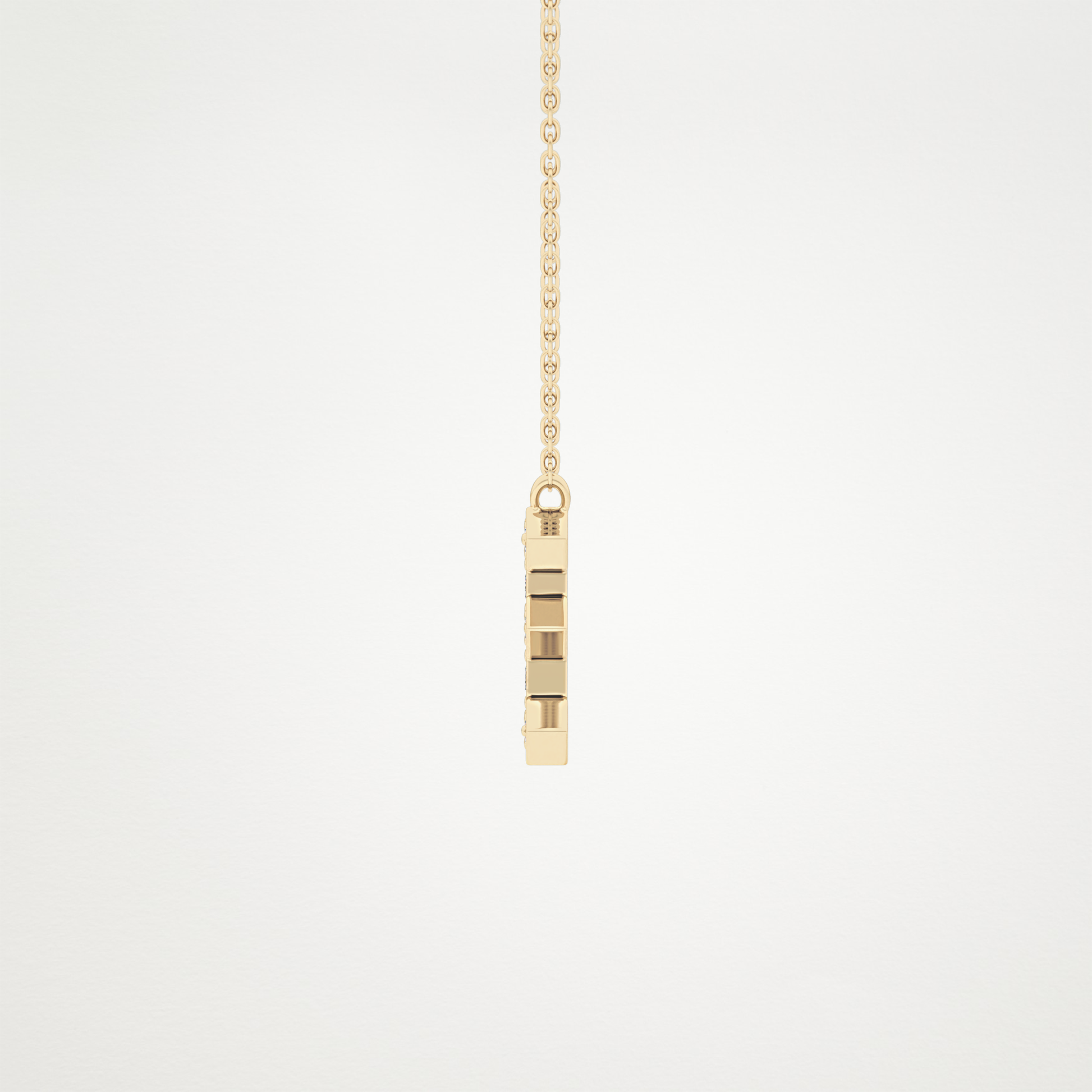 0.385 CT Moissanite E-Shaped Necklace in 14K or 18K Solid Gold – DEF Color, VVS Clarity